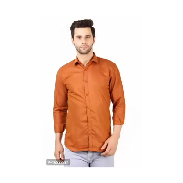 Men Cotton Linen Slim Fit Solid Casual Shirt